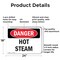 Signmission Hot Surface Sign, 18 in H x 24 in W, Aluminum, Hot Steam OS-2PACK-DS-A-1824-L-1844 - alternate 3